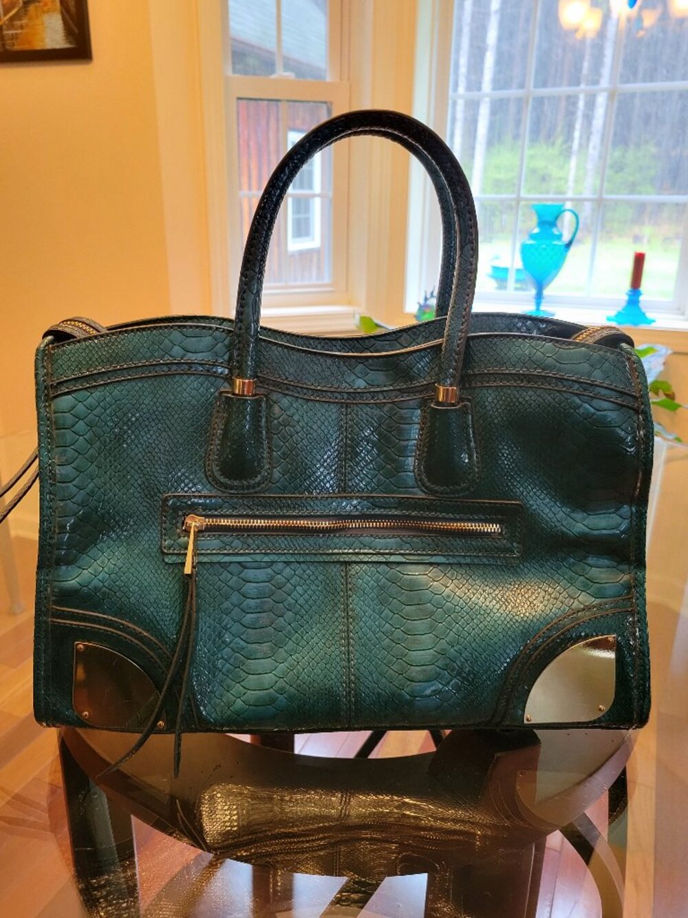 Gianni Bini Shiny Teal Large Bag
